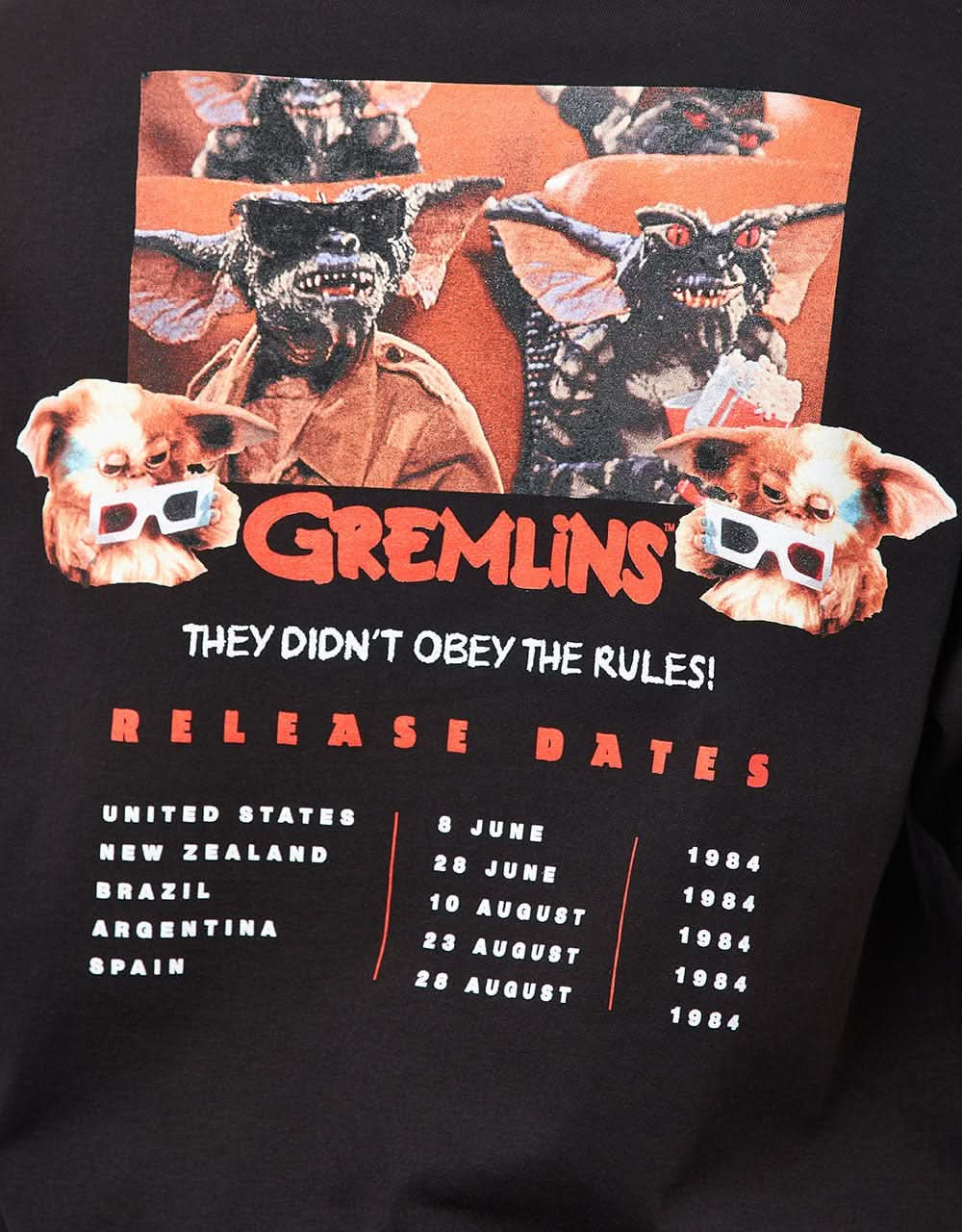 Color Bars x Gremlins Coming Soon T-Shirt -  Black