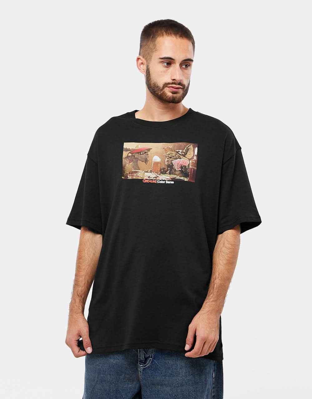 Color Bars x Gremlins Gamblin' T-Shirt - Black