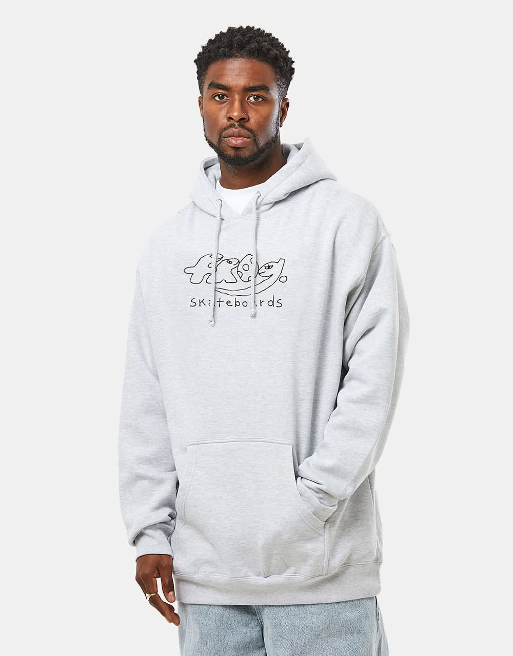 Frog Dino Logo Pullover Hoodie - Athletic Grey