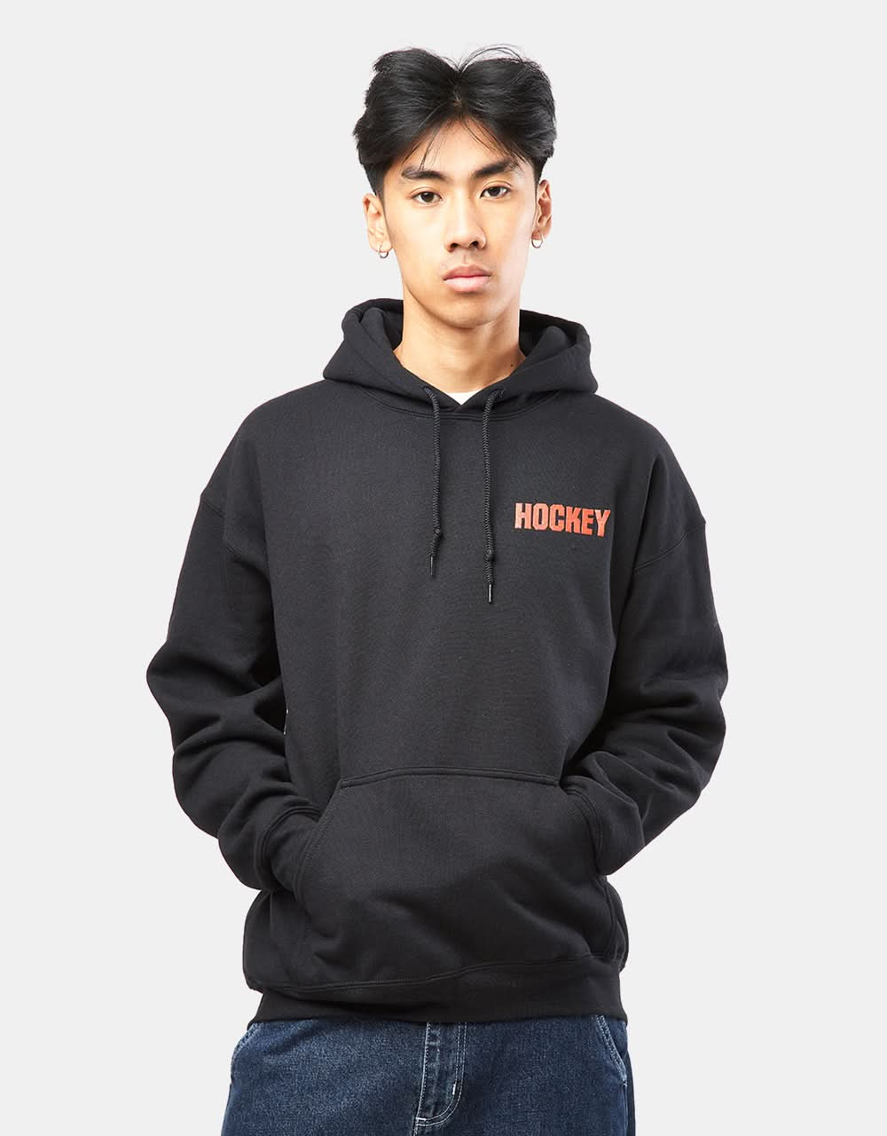 Hockey Flamable Pullover Hoodie  - Black