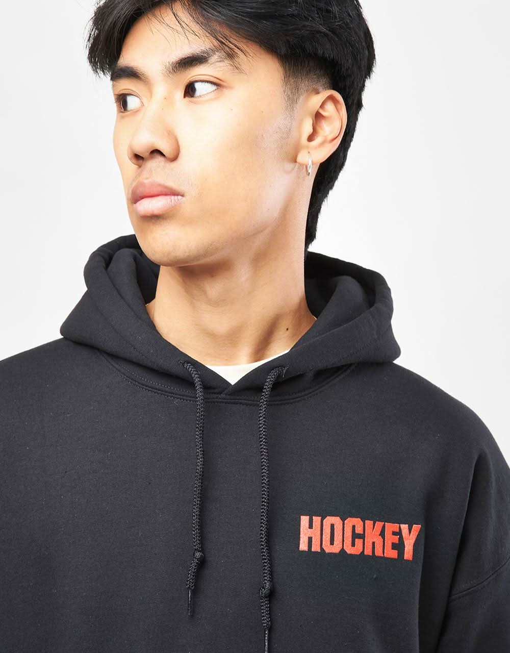 Hockey Flamable Pullover Hoodie  - Black