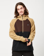 Volcom Polar Fleece con capucha 1/2 cremallera - Dark Khaki