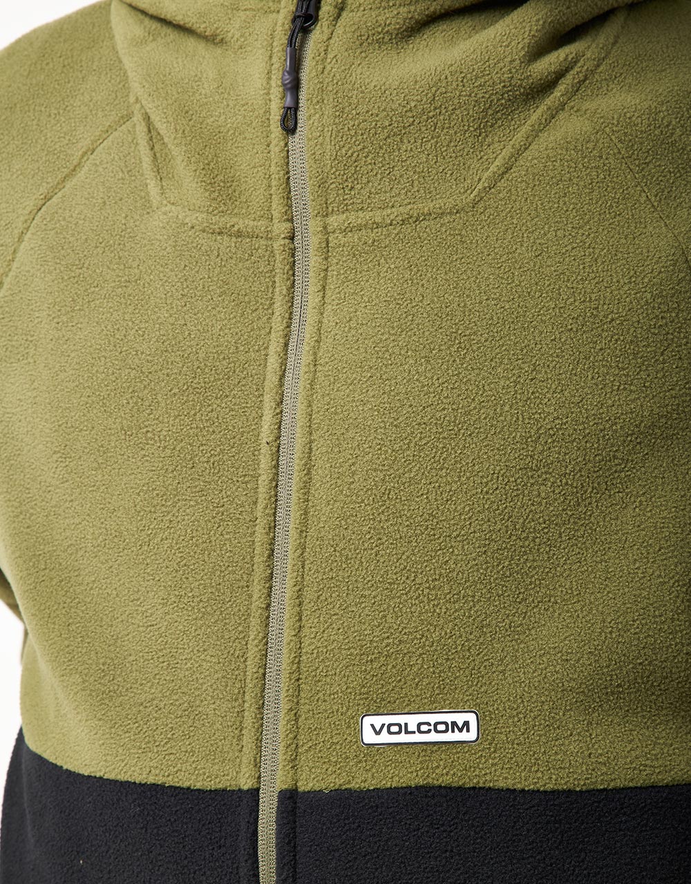 Volcom Polar Fleece s kapucí na celý zip – vojenský