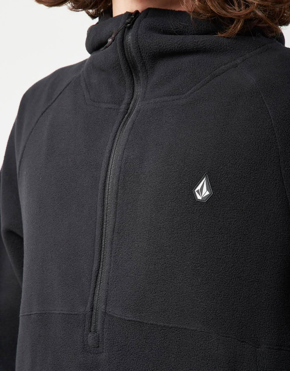 Volcom Polar Fleece Hooded 1/2 Zip - Black