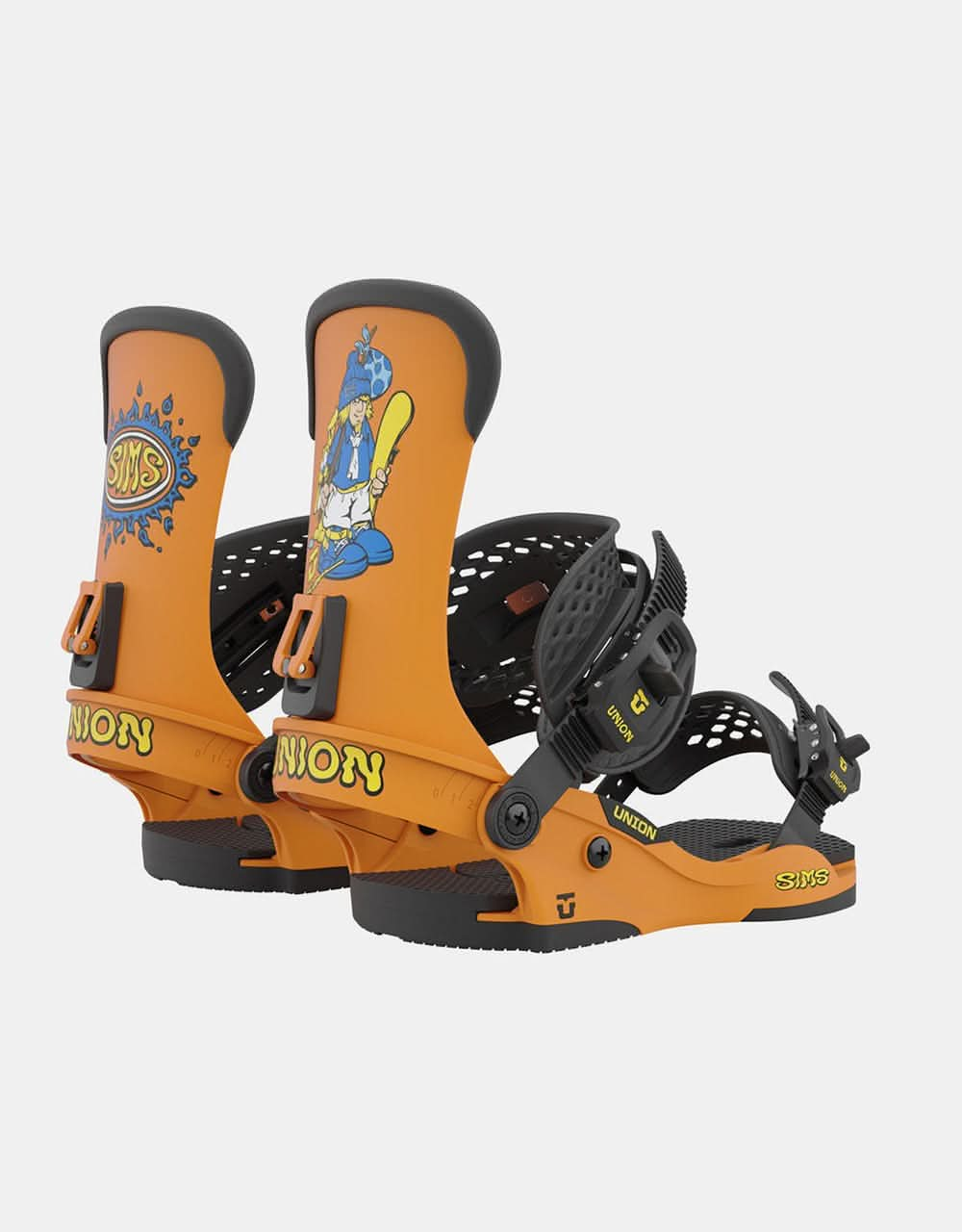 Union x Sims Nub '93 Force Custom House 2024 Snowboard Bindings - Orange