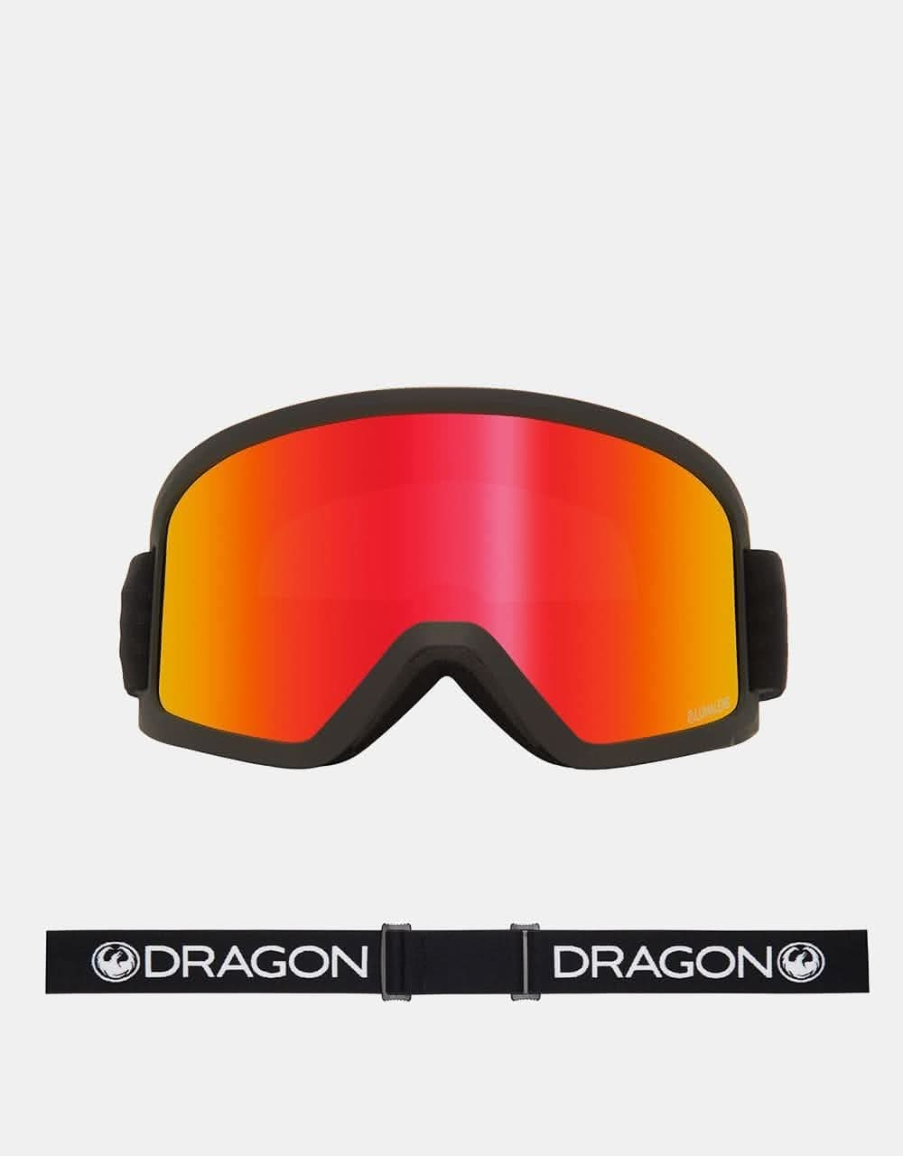 Dragon DX3 L OTG Snowboard Goggles - Black/LUMALENS® Red Ion