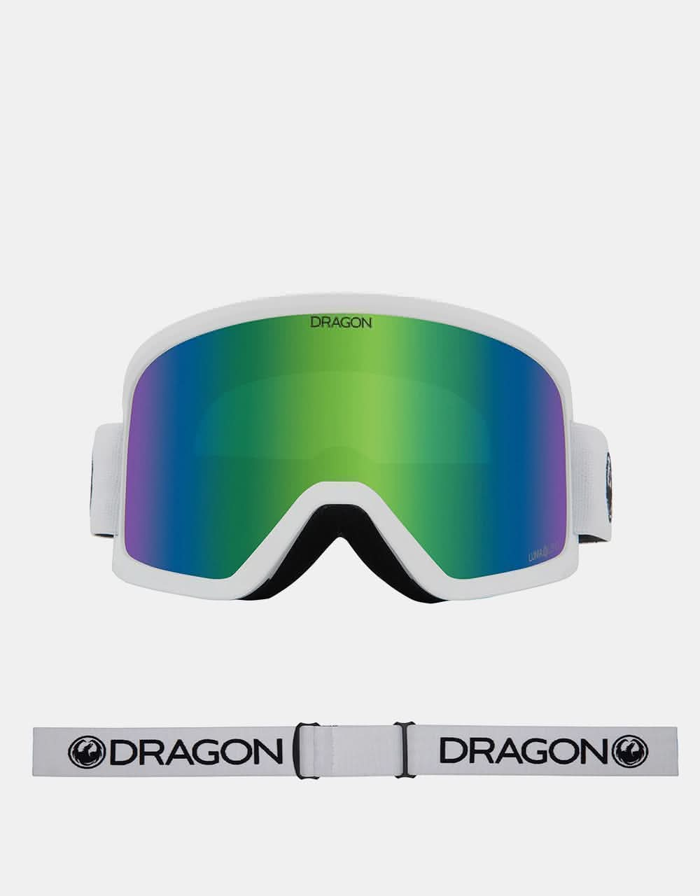 Dragon DX3 OTG Snowboard Goggles - White/LUMALENS® Green Ion