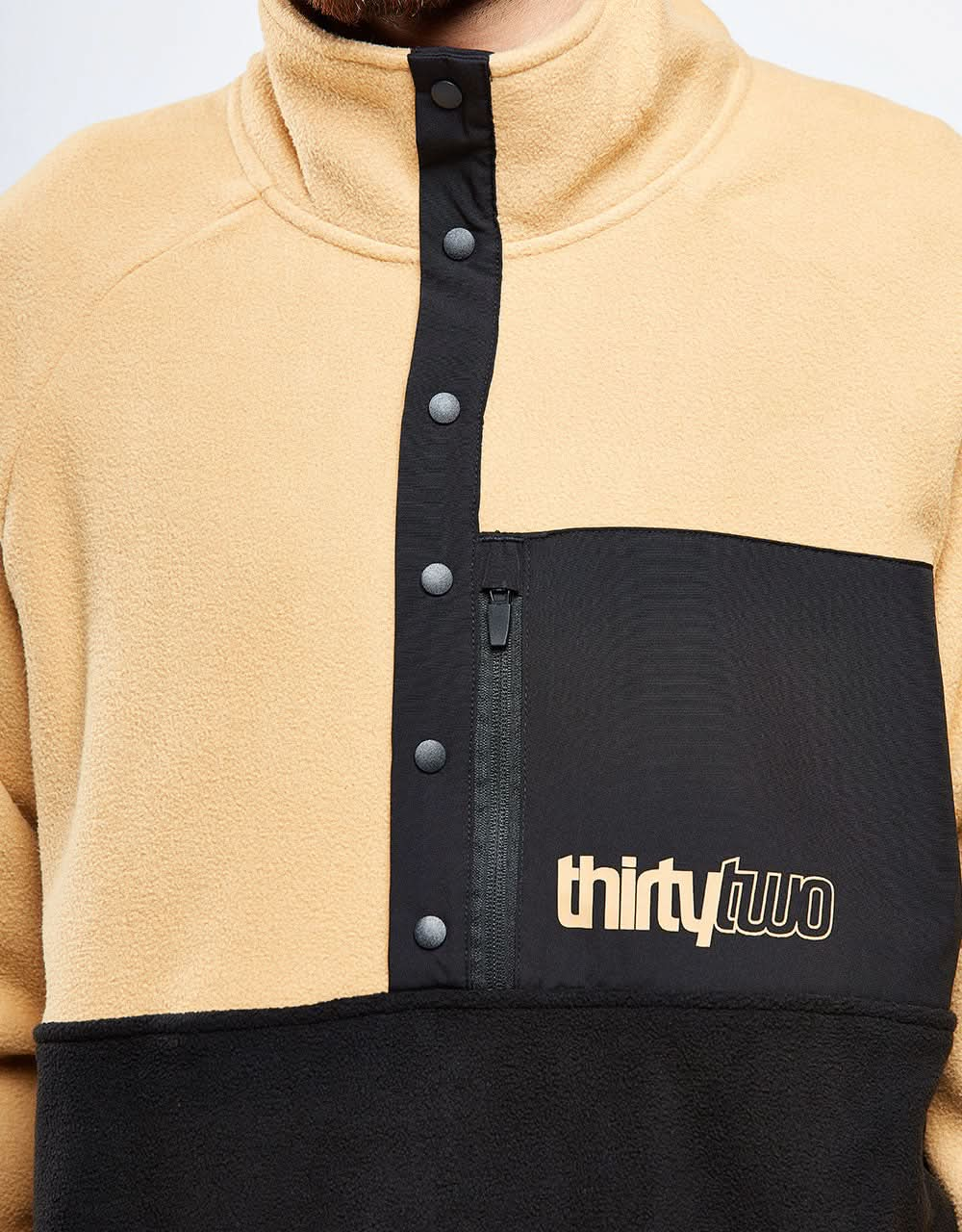 ThirtyTwo Rest Stop Fleece Anorak - Black/Tan