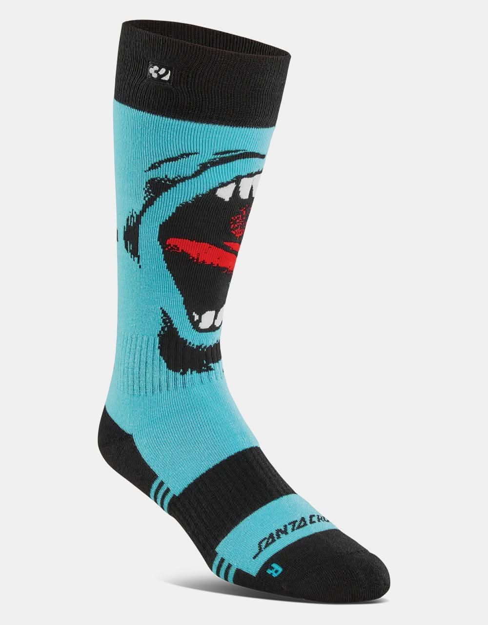 ThirtyTwo x Santa Cruz Screaming Hand Snowboard Socks - Blue