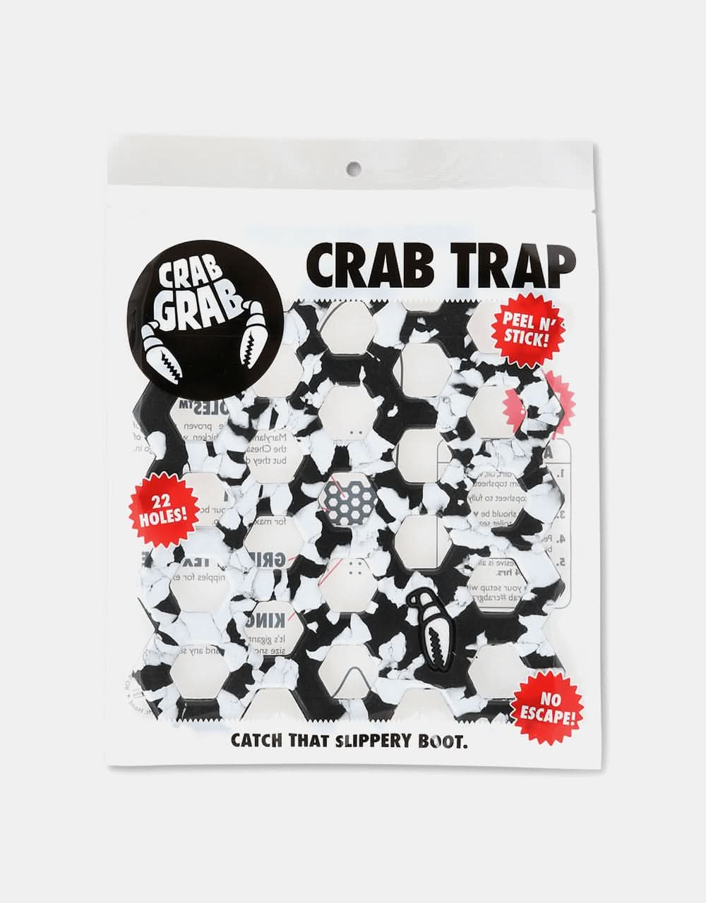 Crab Grab Crab Trap Snowboard Traction - Black/White Swirl