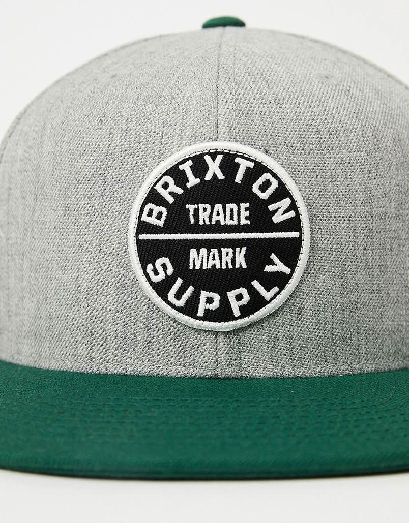 Brixton Oath III Snapback Cap - Heather Grey/Spruce