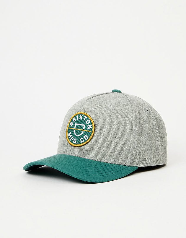 Casquette Snapback Brixton Crest C - Gris Chiné Foncé/Vert Foncé