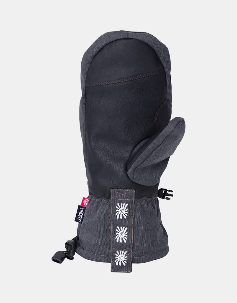 686 Lander Snowboard Mitts - Forest Black Denim