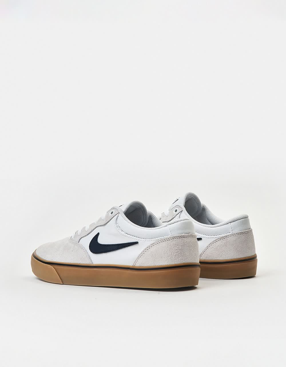 Nike SB Chron 2 Skateschuhe – Weiß/Obsidian-Weiß-Gummibraun-Schwarz