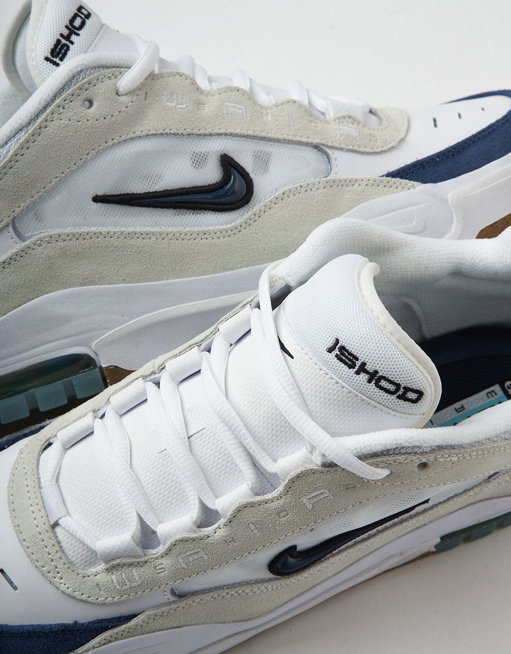 Nike SB Air Max Ishod Skate Shoes - White/Navy-Summit White-Black