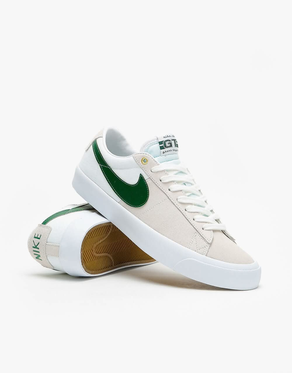 Nike SB Zoom Blazer Low Pro GT zapatos de skate - Blanco/Fir-Blanco-Gum Lt Marrón