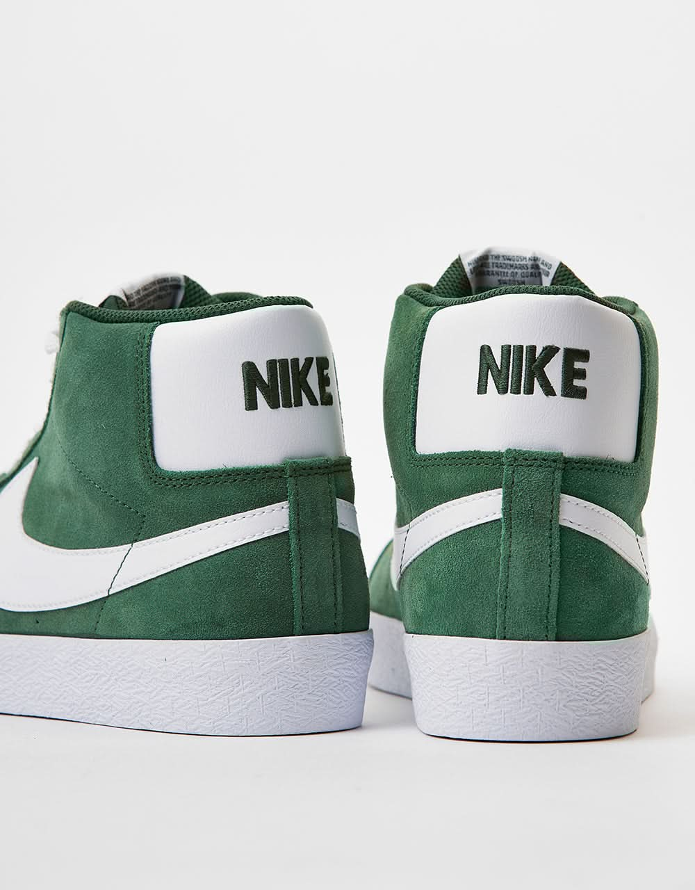 Nike SB Zoom Blazer Mid Skate Shoes - Fir/White-Fir-White-Gum Lt Brown