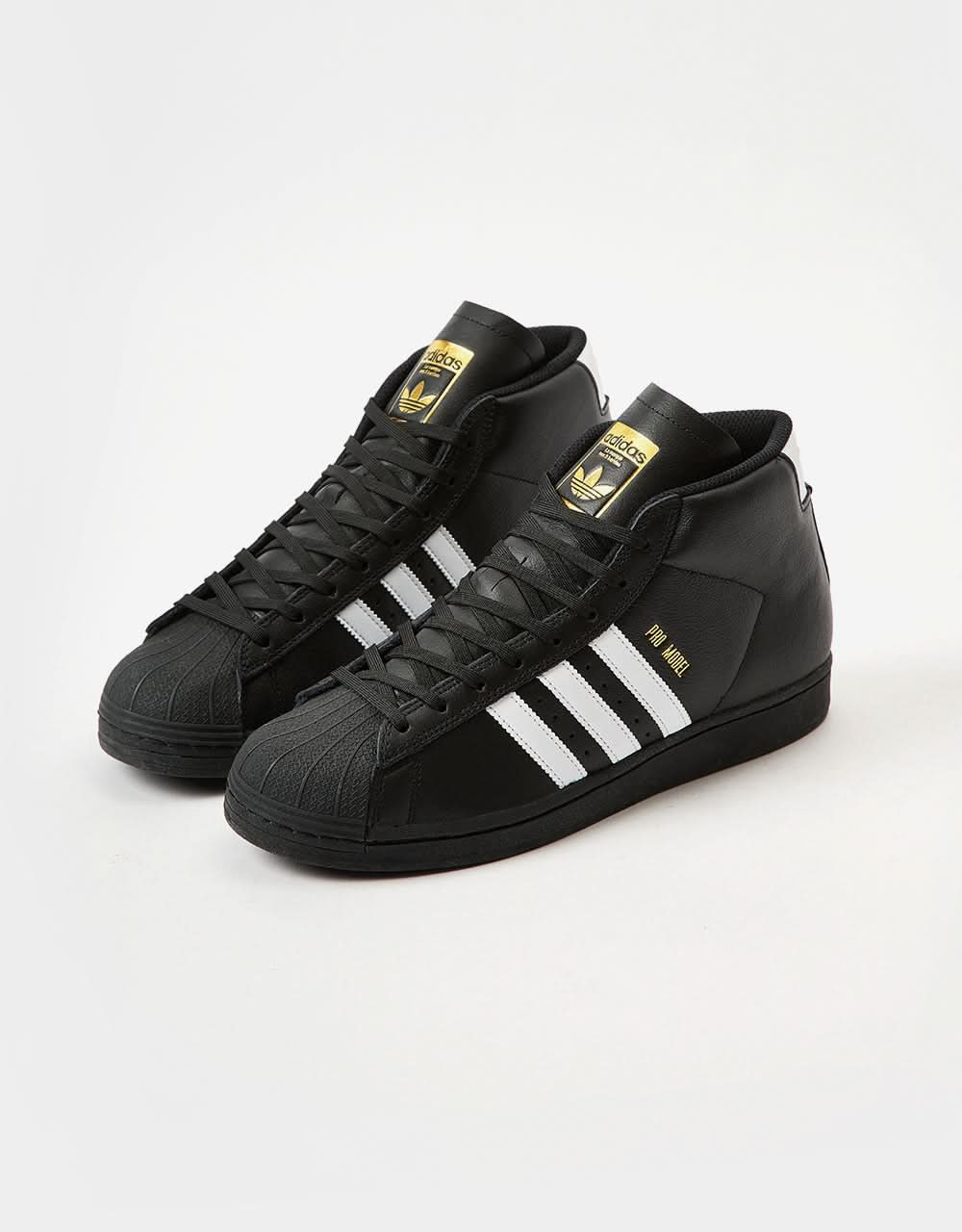 adidas Pro Model ADV Skate Shoes - Core Black/White/Gold Metallic