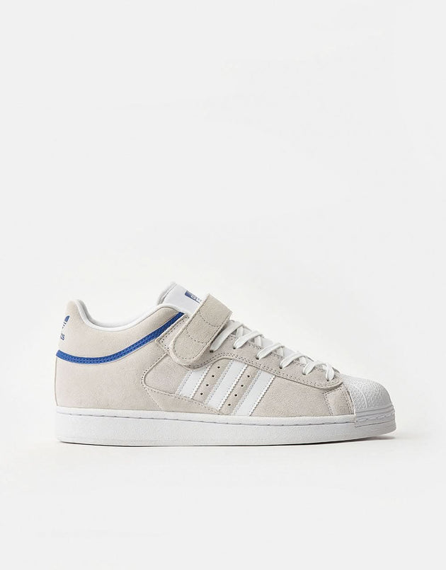 adidas Pro Shell ADV Skate Shoes - Crystal White/White/Team Royal Blue