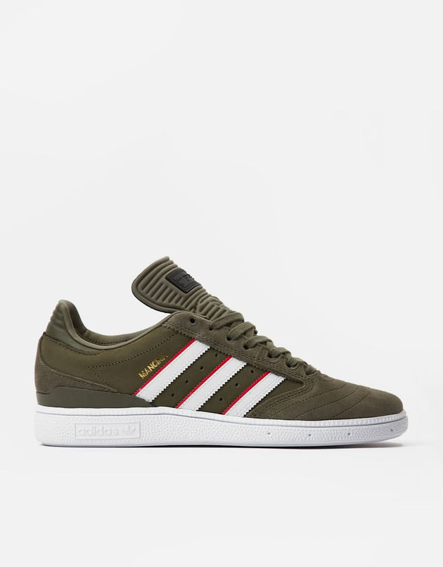 Chaussures de skate adidas x Dan Mancina Busenitz Pro - Olive Strata/Rouge/Blanc