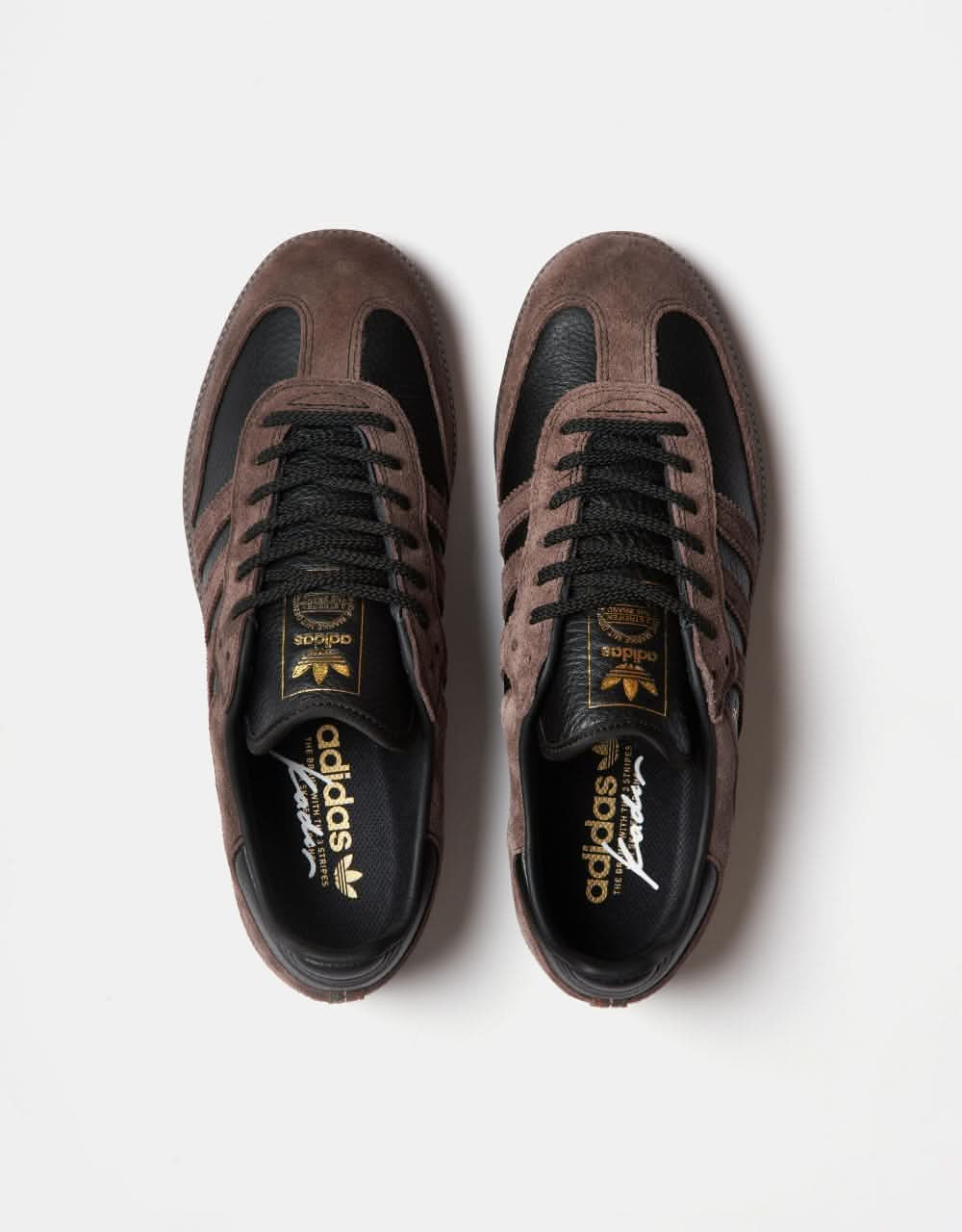 adidas x Kader Samba ADV Skate Shoes - Core Black/Brown/Gum