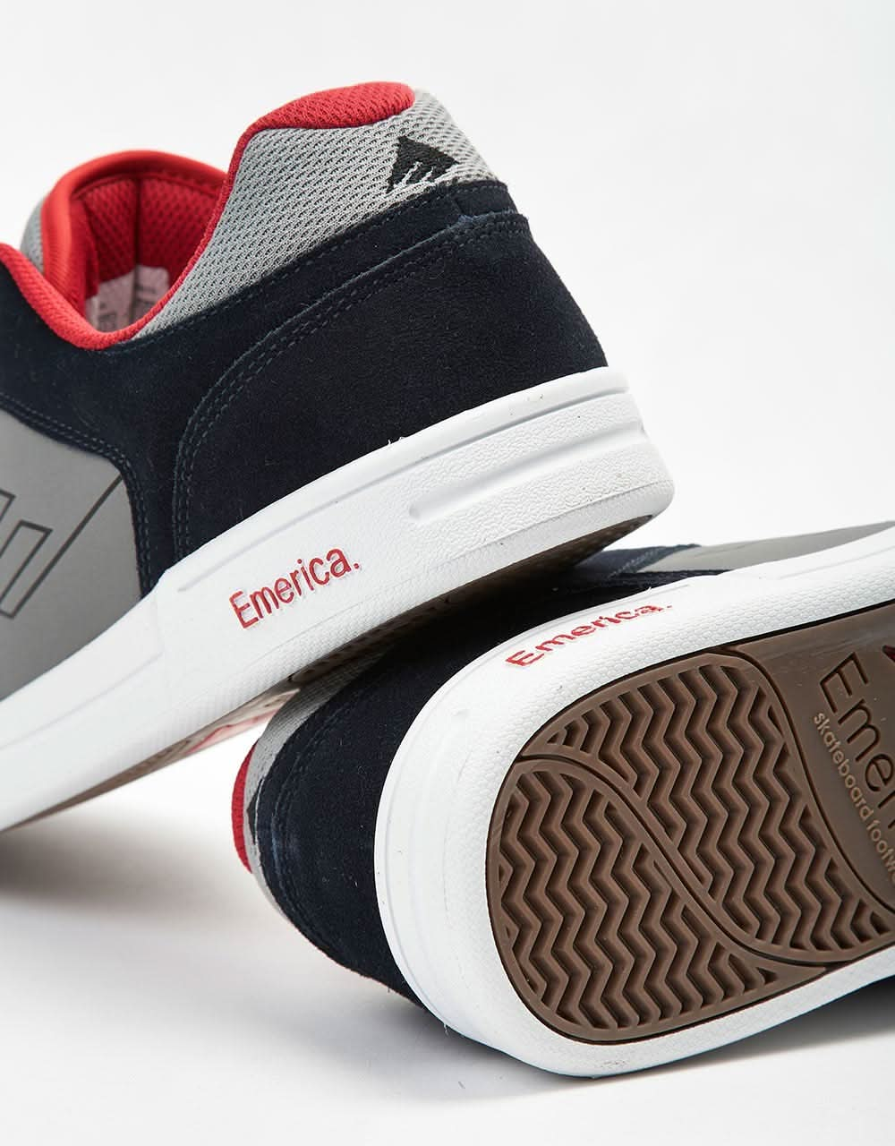 Emerica Heritic Skate Shoes - Navy/Grey/Red