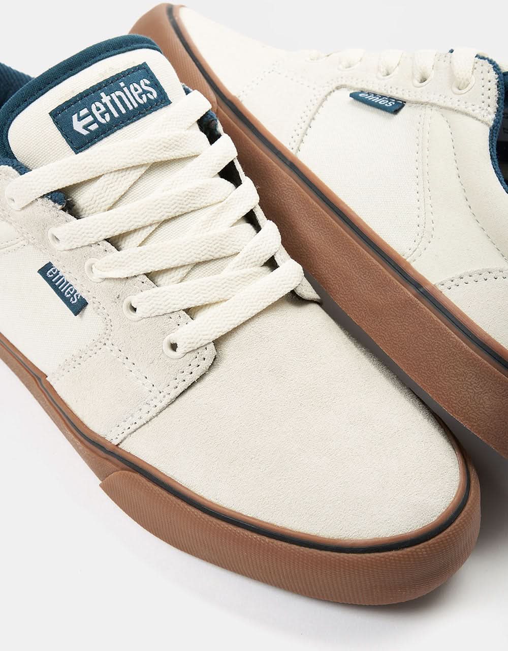 Etnies Barge LS Skate Shoes - White/Blue/Gum