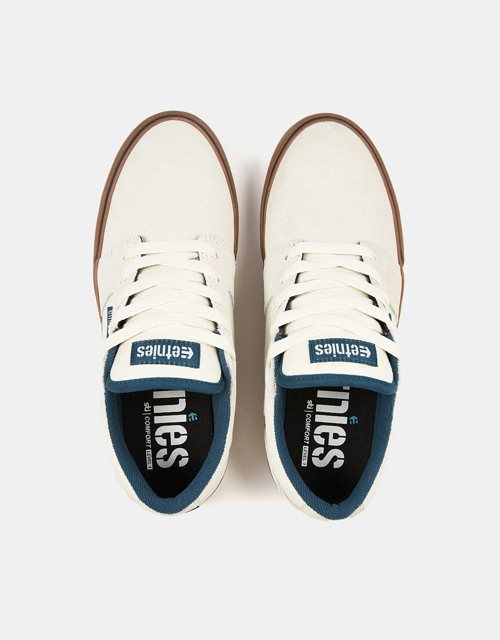 Etnies Barge LS Skate Shoes - White/Blue/Gum