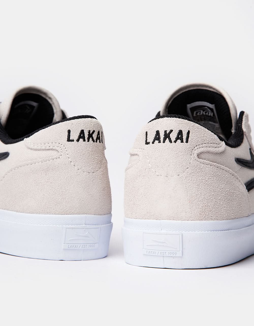 Lakai Manchester Skate Shoes - White/Black Suede