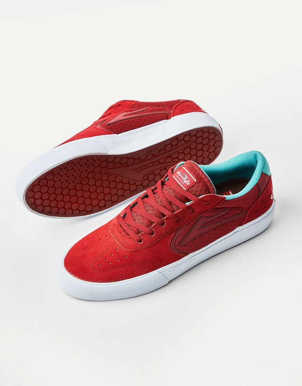 Lakai x Chocolate Atlantic Vulc Skate Shoes - Red Suede