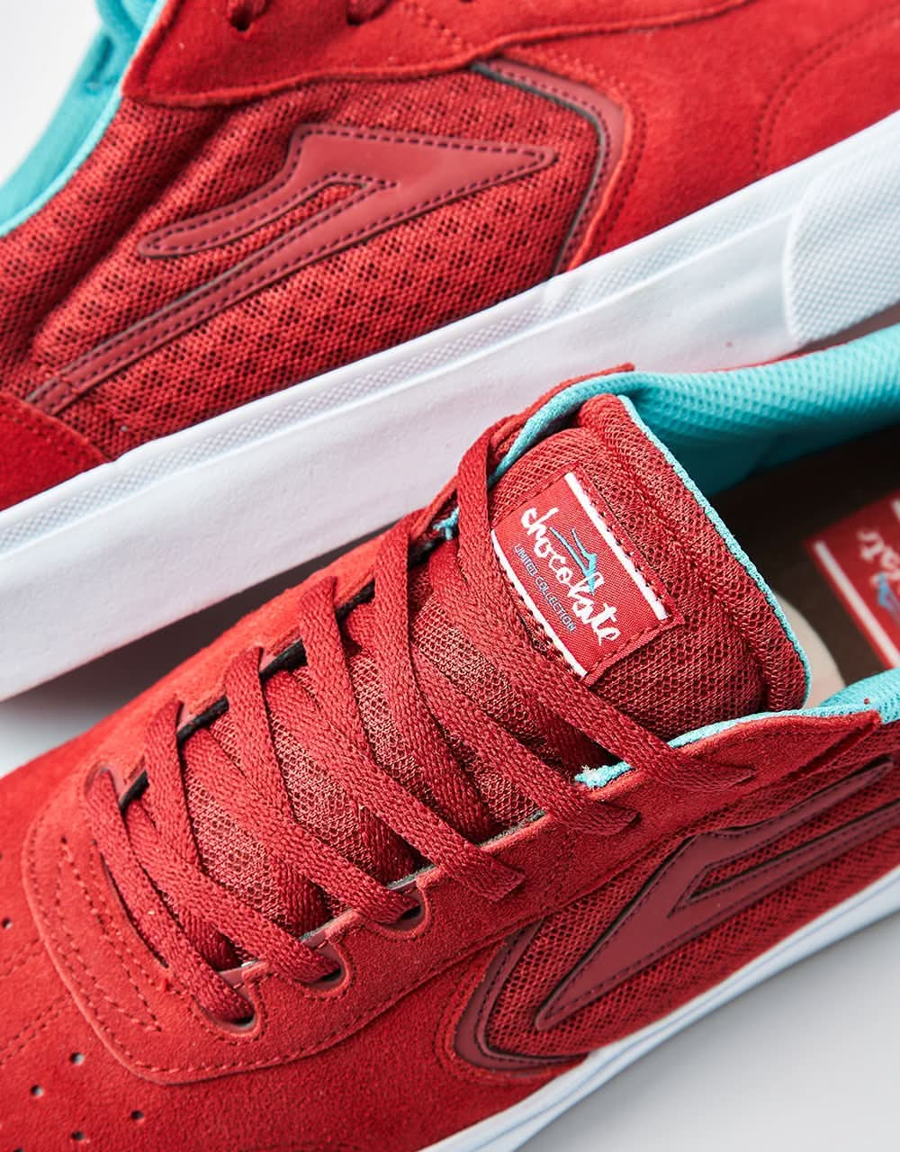 Lakai x Chocolate Atlantic Vulc Skate Shoes - Red Suede