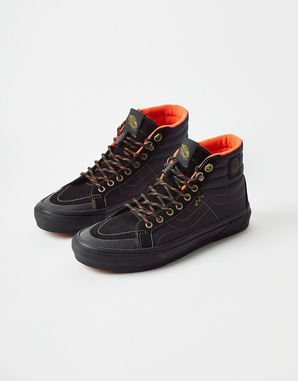 Vans Skate Sk8-Hi Reissue Skate Shoes - (Spitfire) Black/Flame