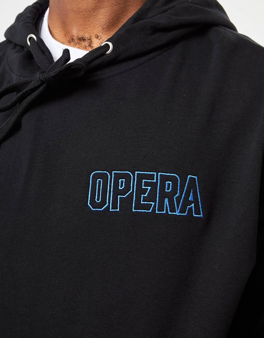 Sweat à capuche brodé Opera Outline - Noir