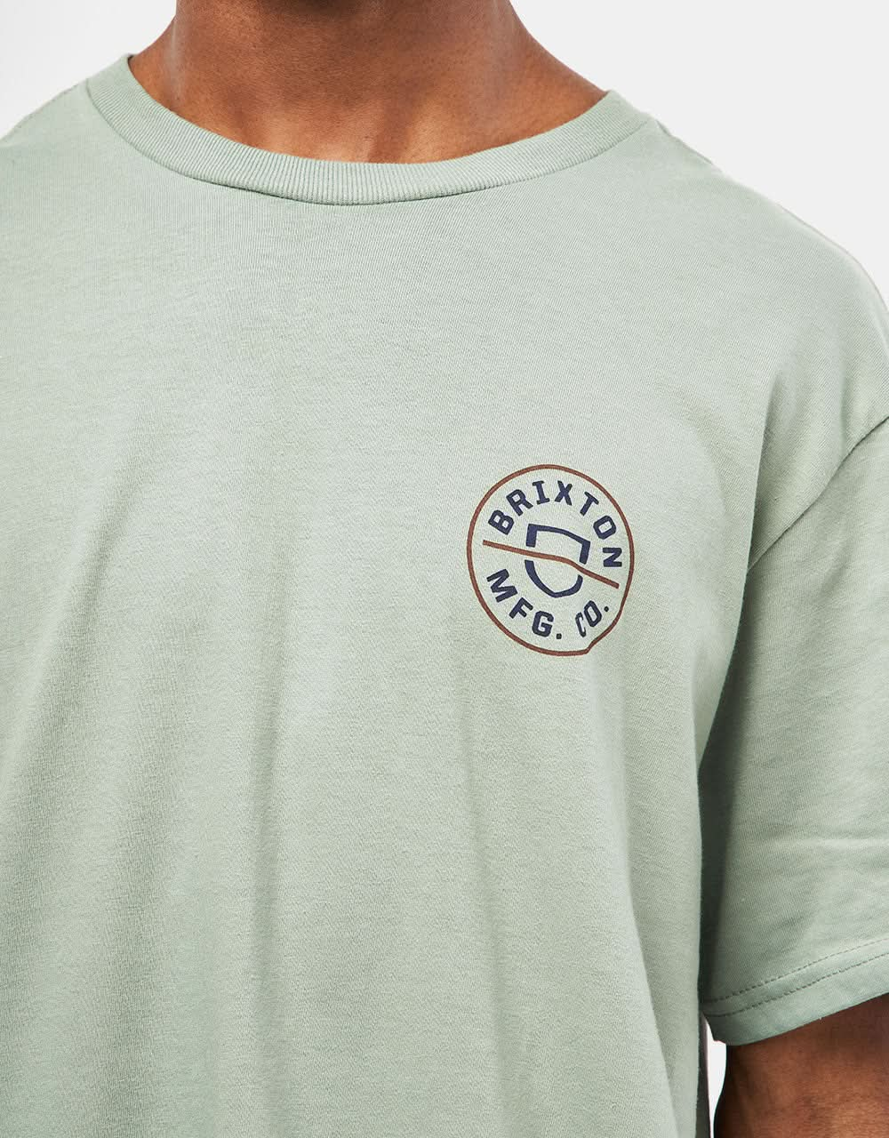 Brixton Crest II T-Shirt - Chinois Green/Washed Navy/Sepia