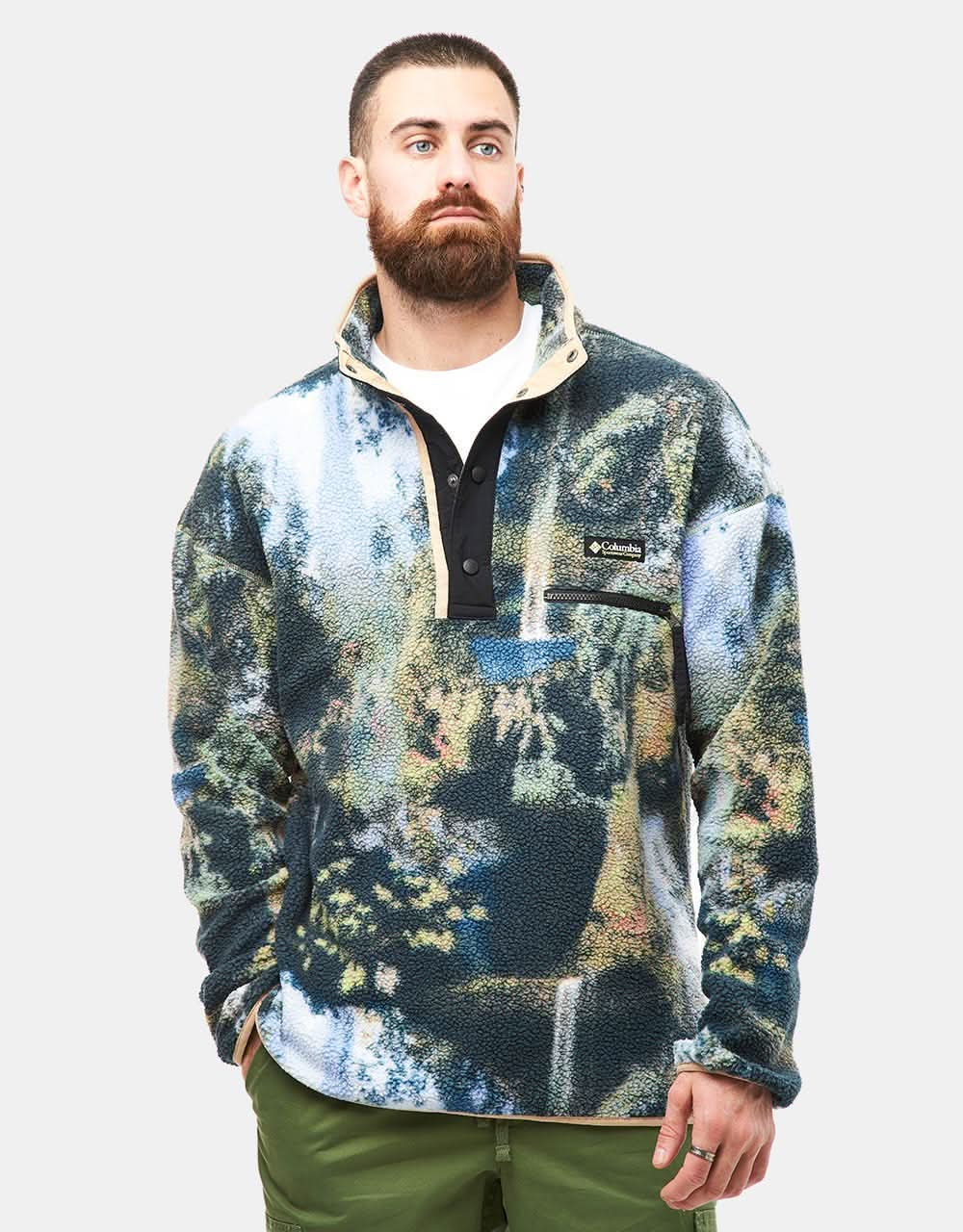 Columbia Helvetia™ Half Snap Fleece - Napa Green Chasing Falls Print/Black