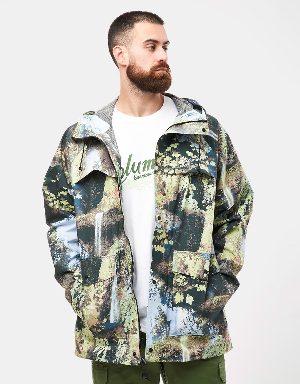 Columbia IBEX™ II Shell Jacket - Napa Green Chasing Falls Print