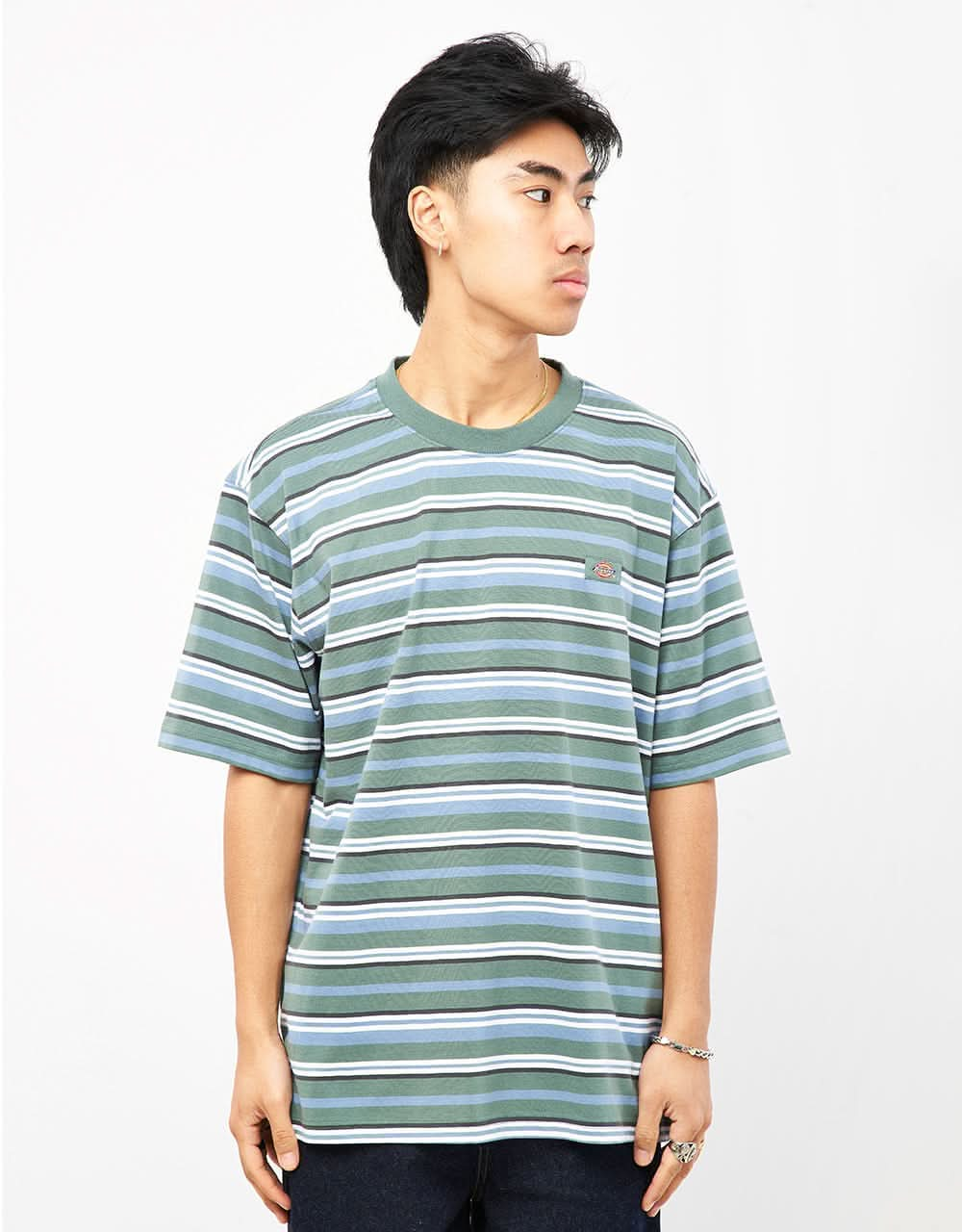 Dickies Glade Spring Striped T-Shirt - Horizontal Stripe Coronet