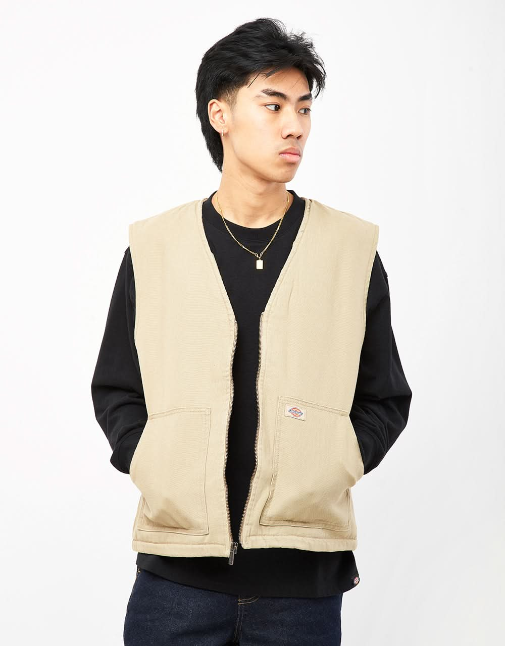 Gilet d'été en toile de canard Dickies - Stone Washed Desert Sand