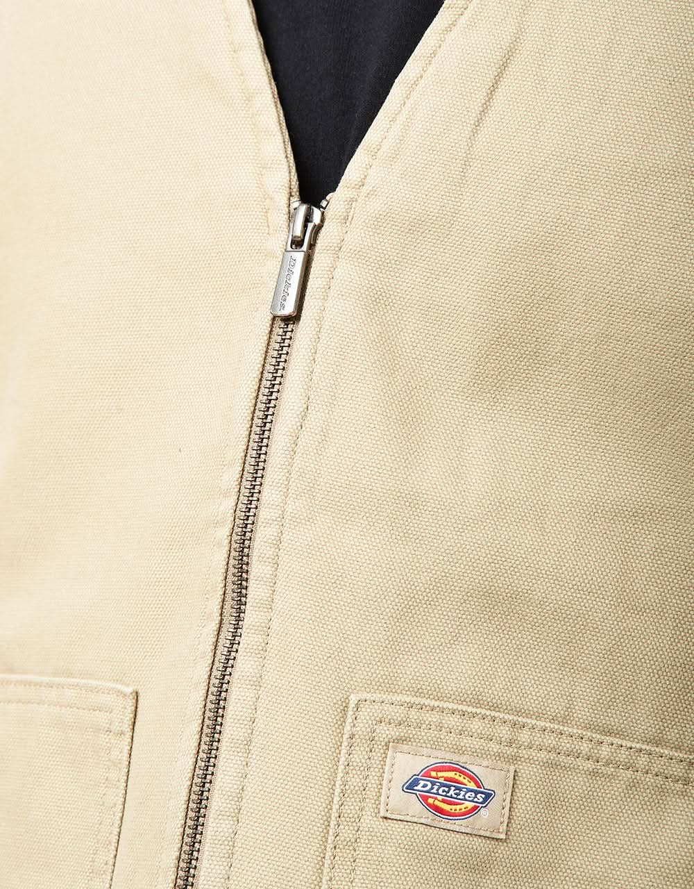 Dickies Duck Canvas Summer Vest - Stone Washed Desert Sand