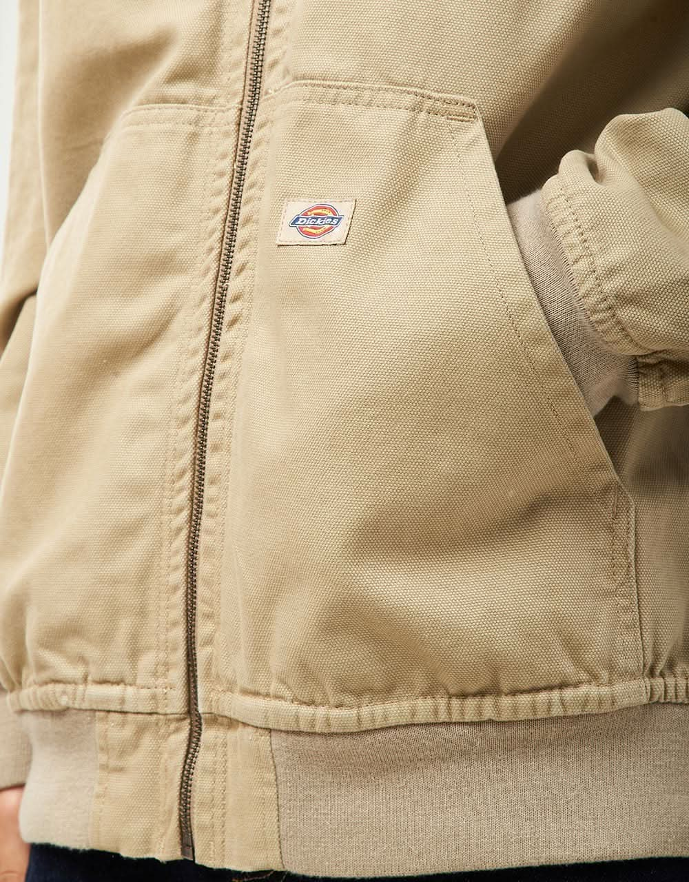 Dickies Duck Canvas Hooded Unlined Jacket - Stone Washed Desert Sand