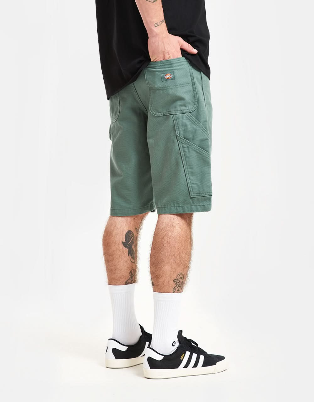 Pantalón corto Dickies Duck Canvas - Bosque oscuro lavado a la piedra