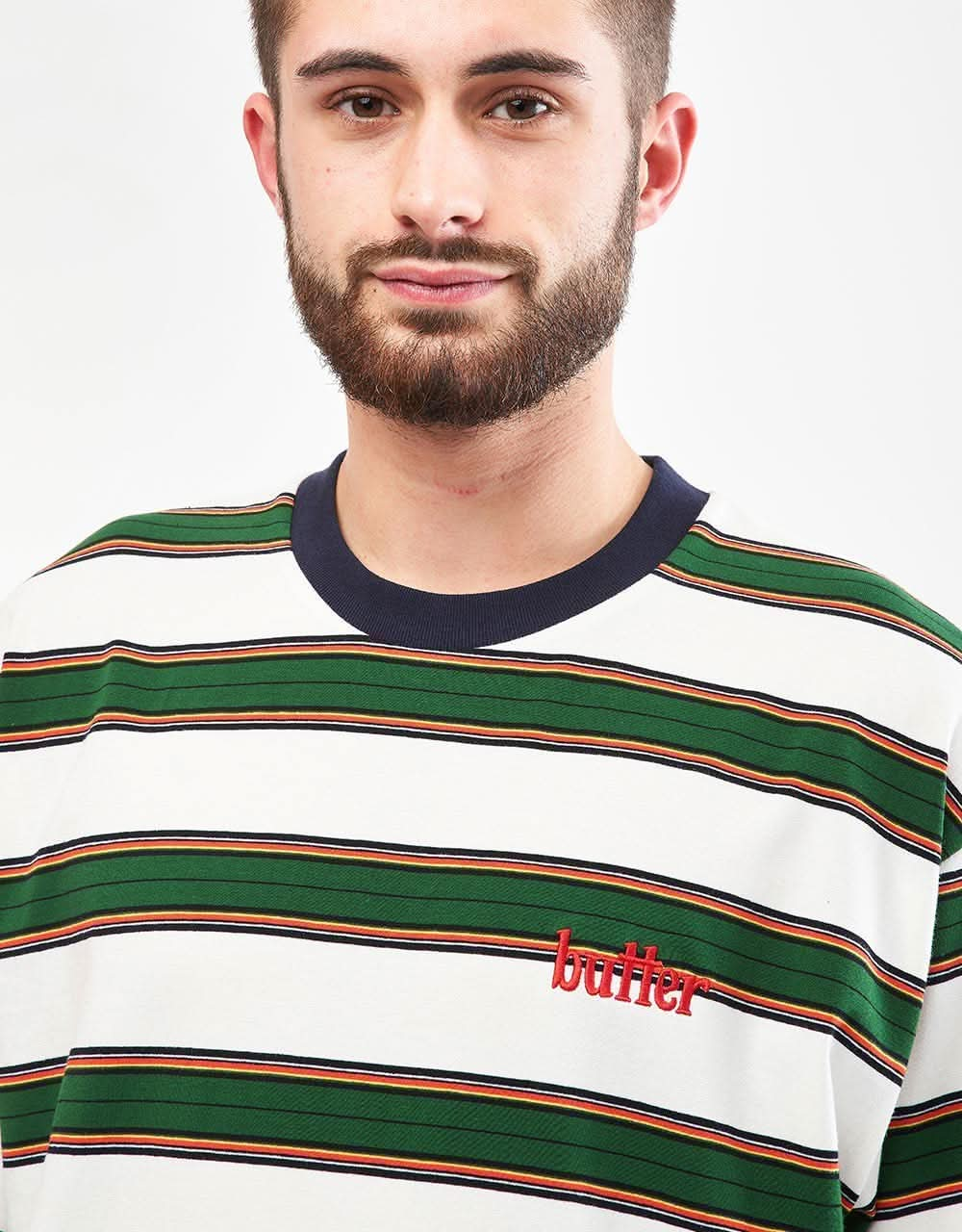 Butter Goods Stripe T-Shirt - Green/White