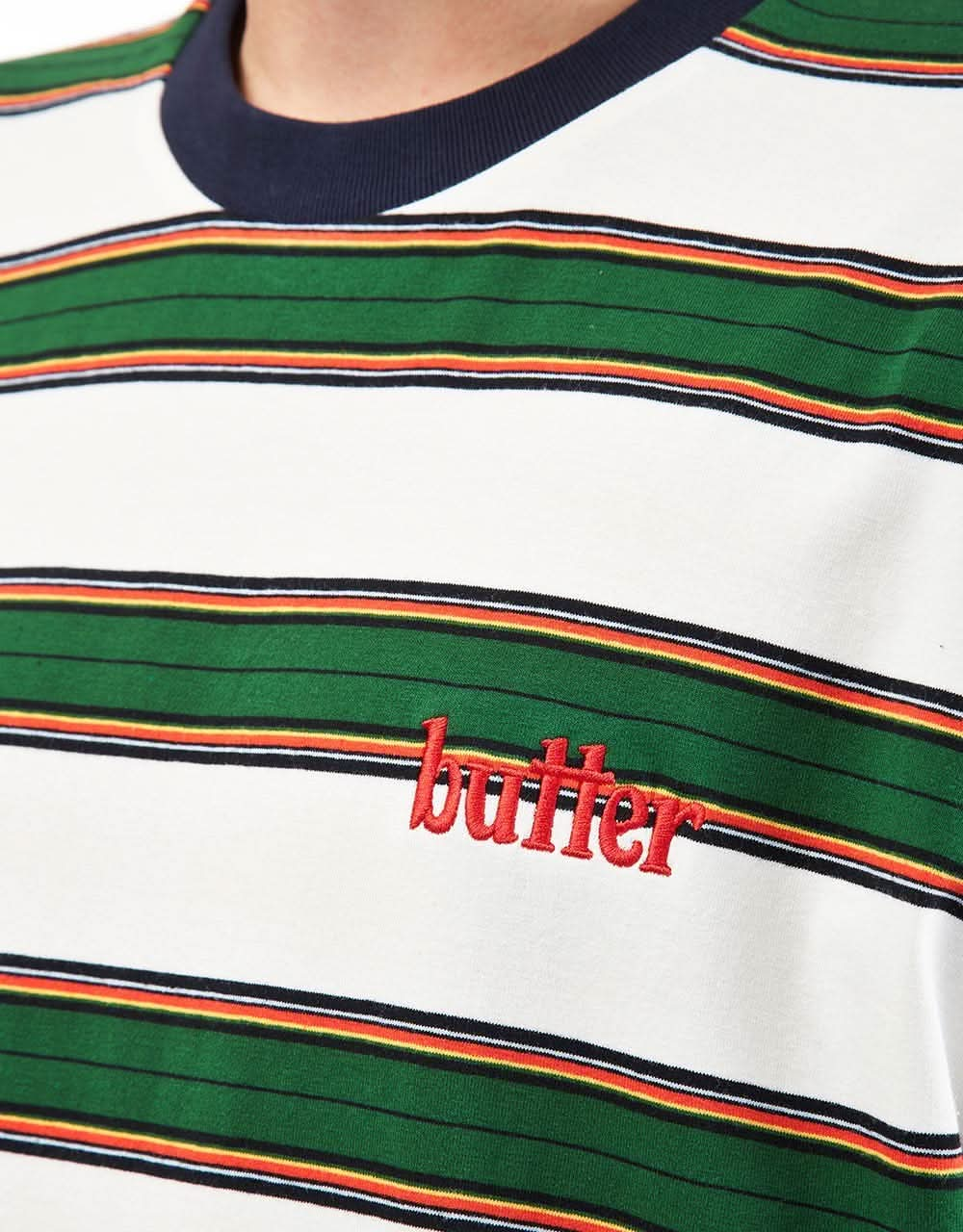 Butter Goods Stripe T-Shirt - Green/White