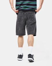 Butter Goods Shorts vaqueros con apliques - Acid Black