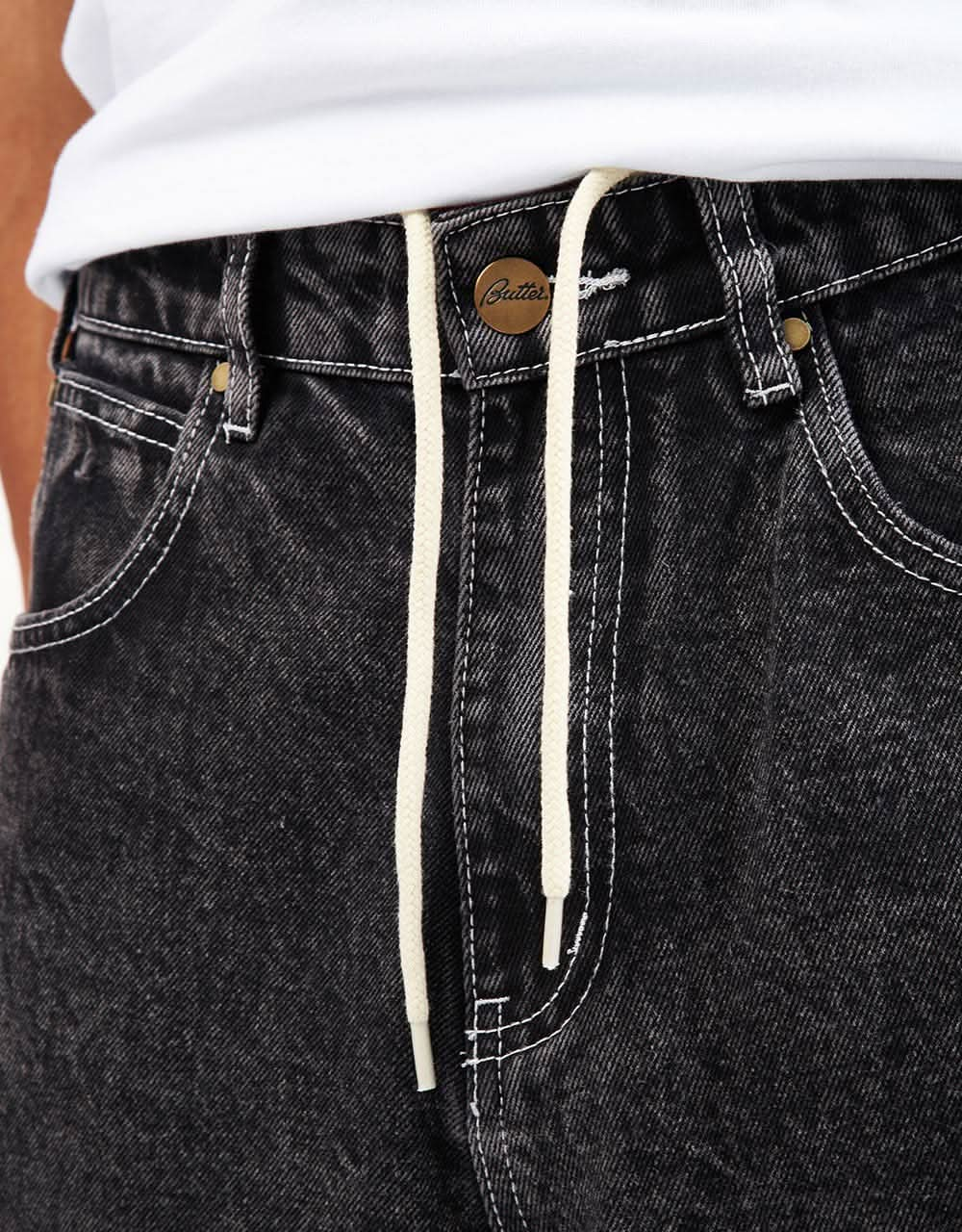 Butter Goods Applique Denim Jeans - Acid Black