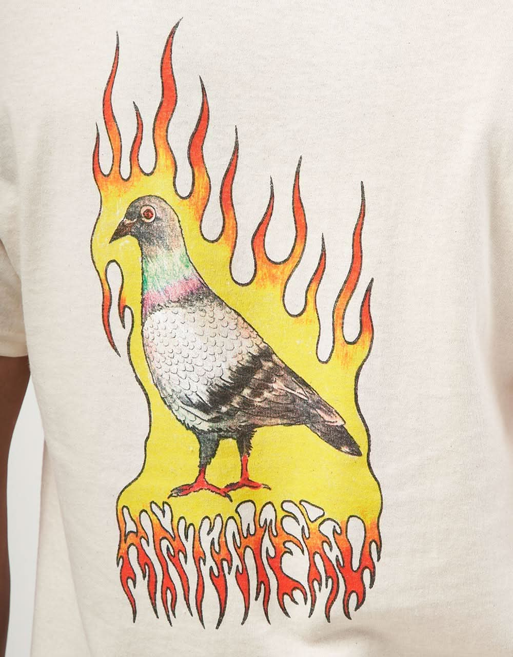 Anti Hero Flame Pigeon T-Shirt - Natural/Multi