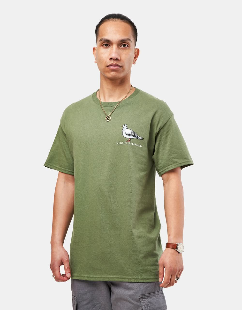 Anti Hero Lil Pigeon T-Shirt - Military Green/Multi