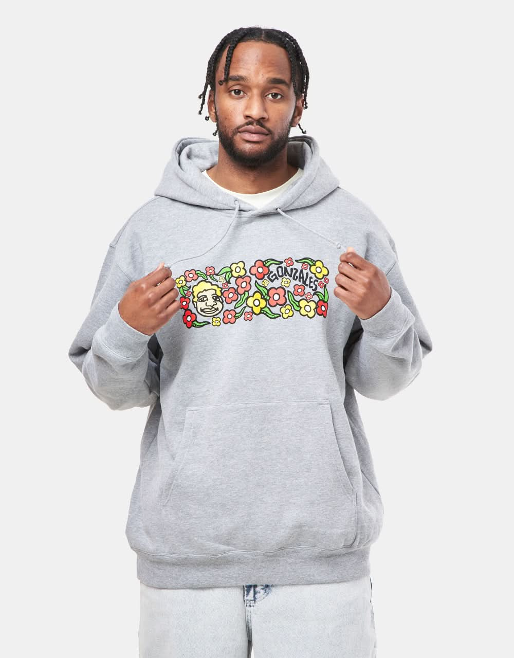 Krooked Sweatpants Pullover Hoodie - Heather Grey/Multi