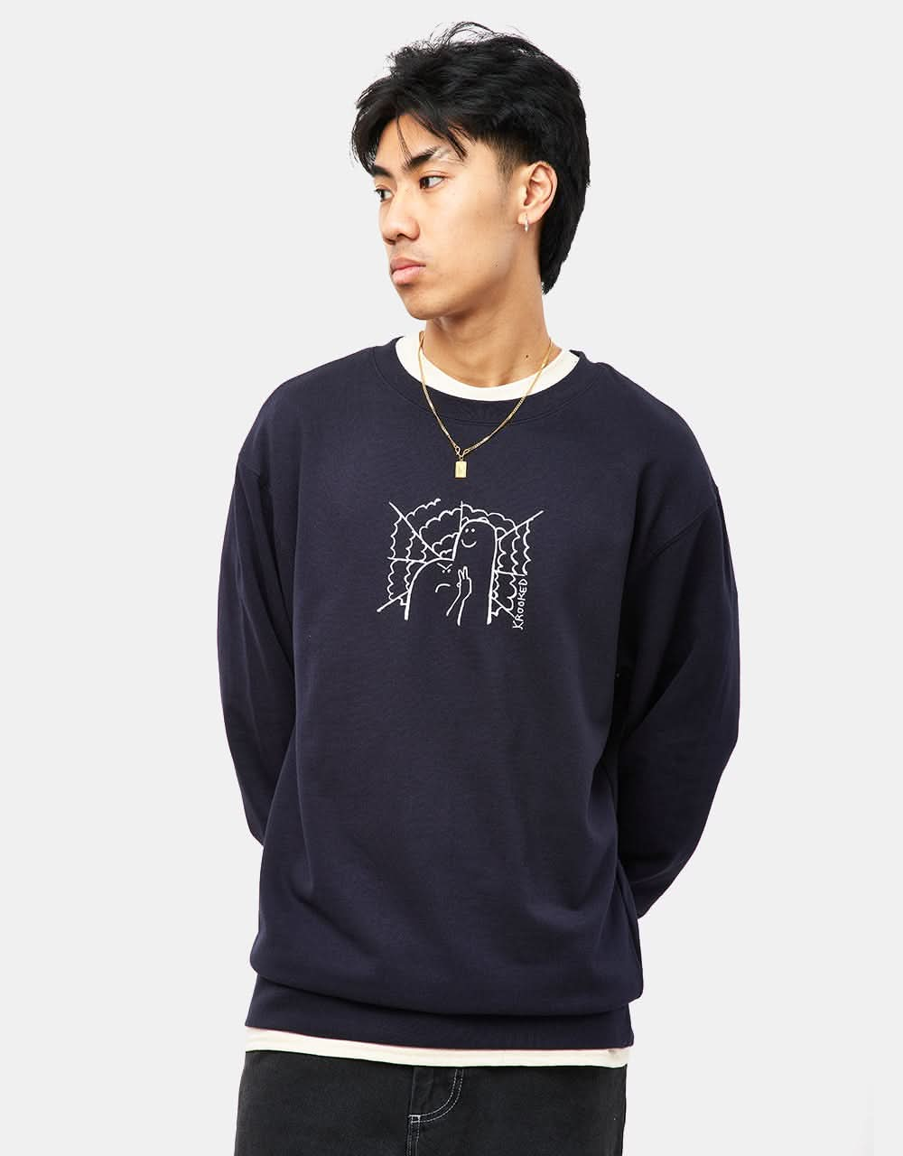 Krooked Greetings Sweatshirt - Classic Navy