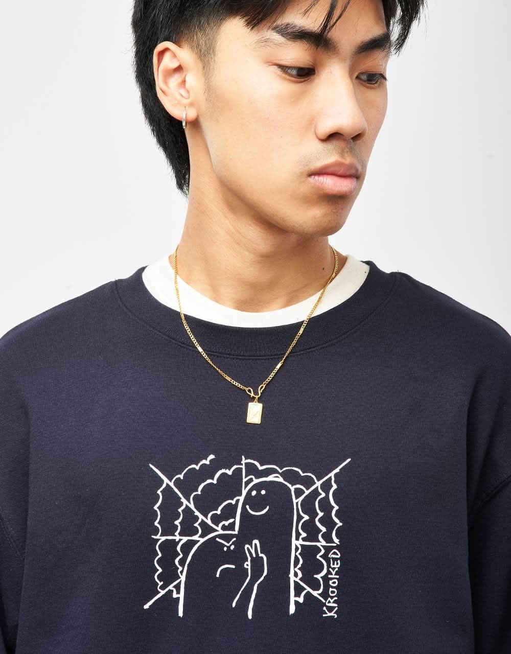 Krooked Greetings Sweatshirt - Classic Navy